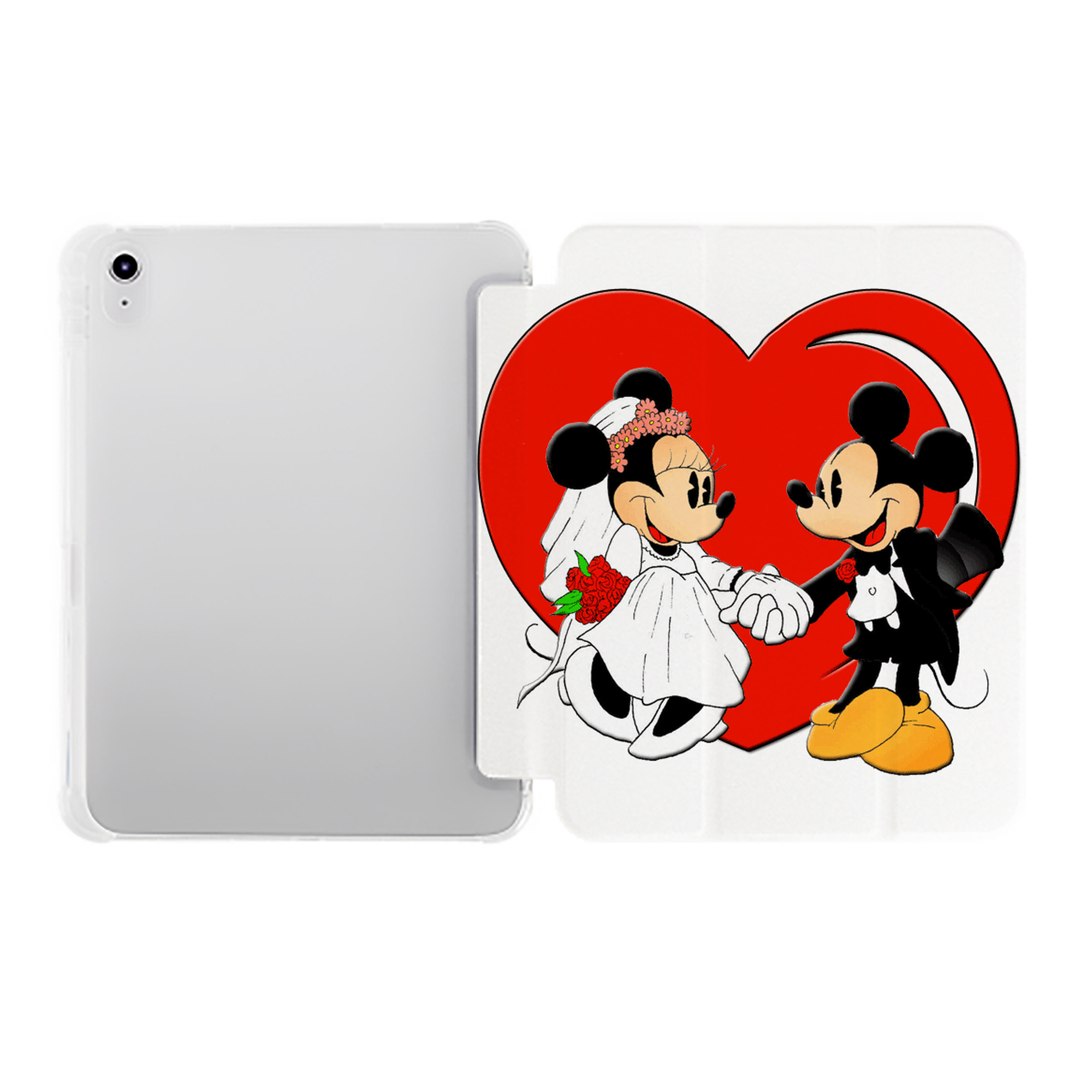 （画像用） ミッキーマウス Mickey Mouse IPad ケース ペン収納付き 三つ折りスタンド PUレザー×シリコン 対応機種9.5/10.5/10.9インチ